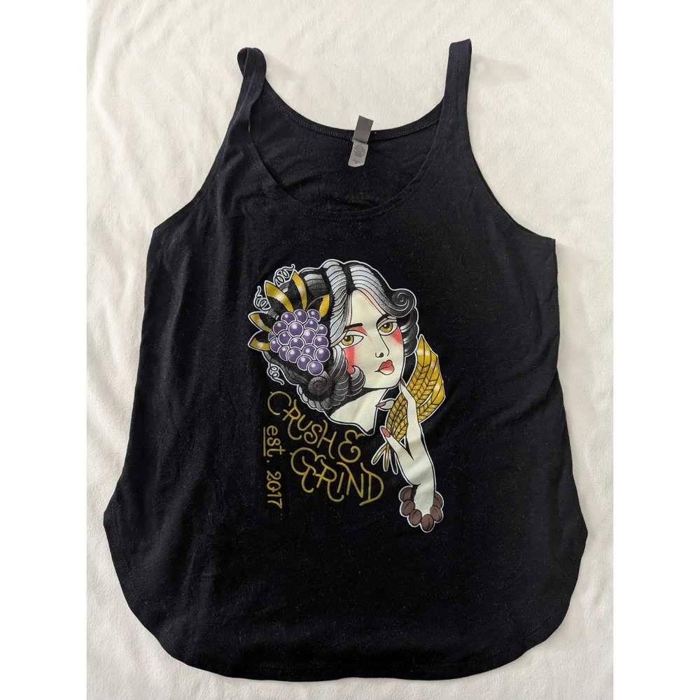 Z1 Novelty Tank Top Crush‎ And Grind Logo Indian Girl Face Size M